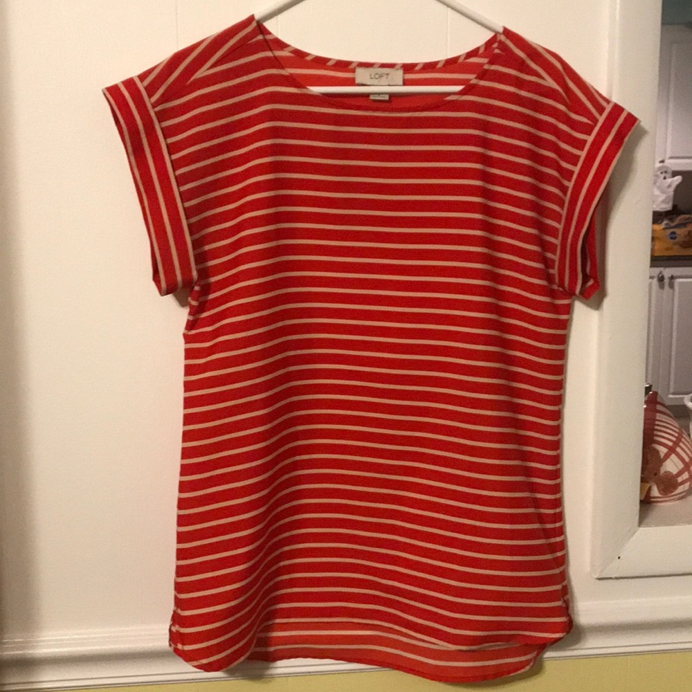 Loft top red and cream